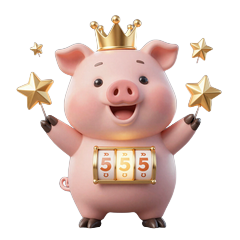 Buzzer-Schwein mit goldener Krone &uuml;berreicht Freispiele auf Top-Slots